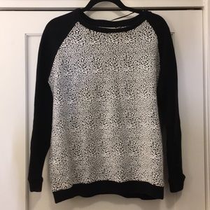 ZARA Black and White Animal Print Sweater